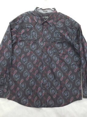 Moon Shine Spirit by Brad Paisley Shirt Mens 2XL Western Pearl Snap Flip Cuffs